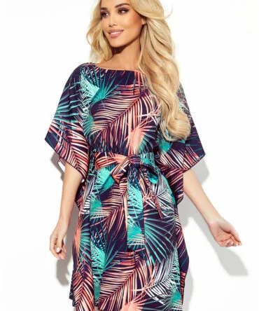 Rochie tip fluture verde crud cu cordon în talie
